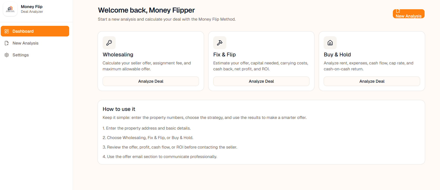 Money Flip 4D Deal Analizer