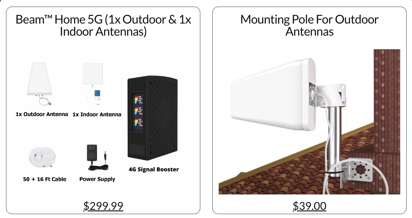 Beam Bundle-1 (1x Indoor & 1x Outdoor Antennas) + Outdoor Mounting Pole