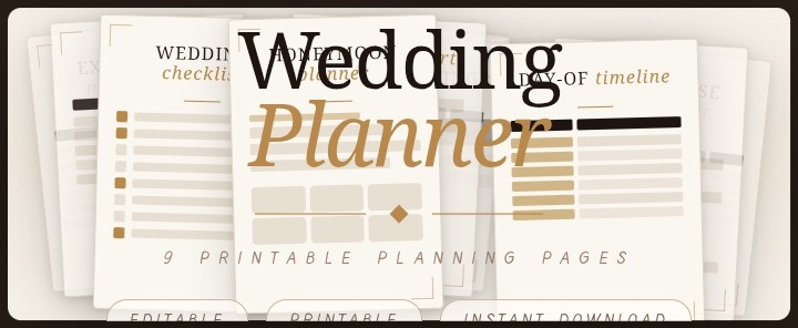 The Complete Wedding Planner — 9 Editable & Printable Planning Pages
