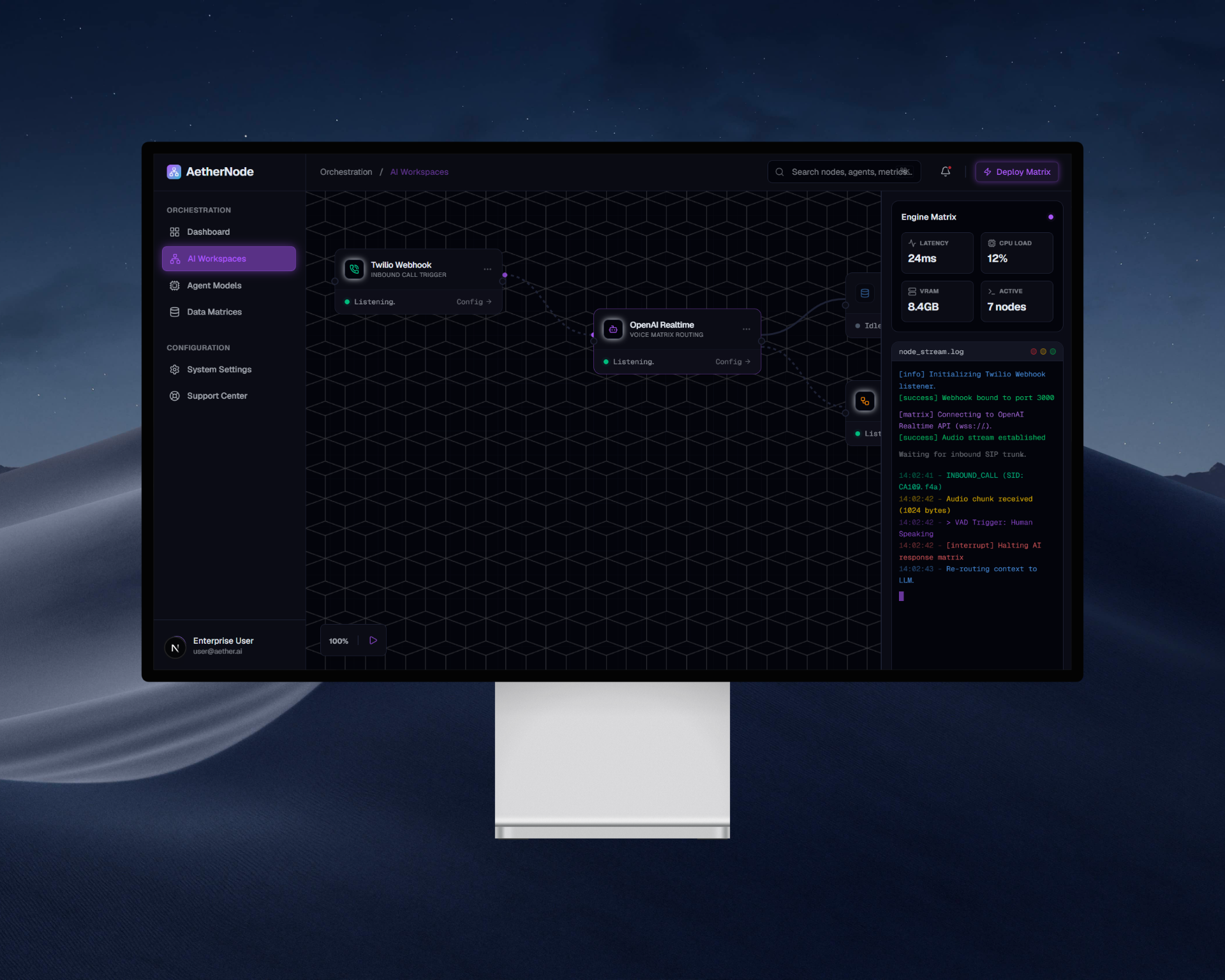 AetherNode - Agentic AI Workspace