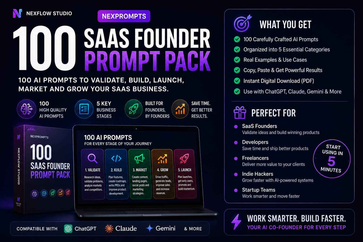 NexPrompts — 100 AI Prompts for Developers & SaaS Founders