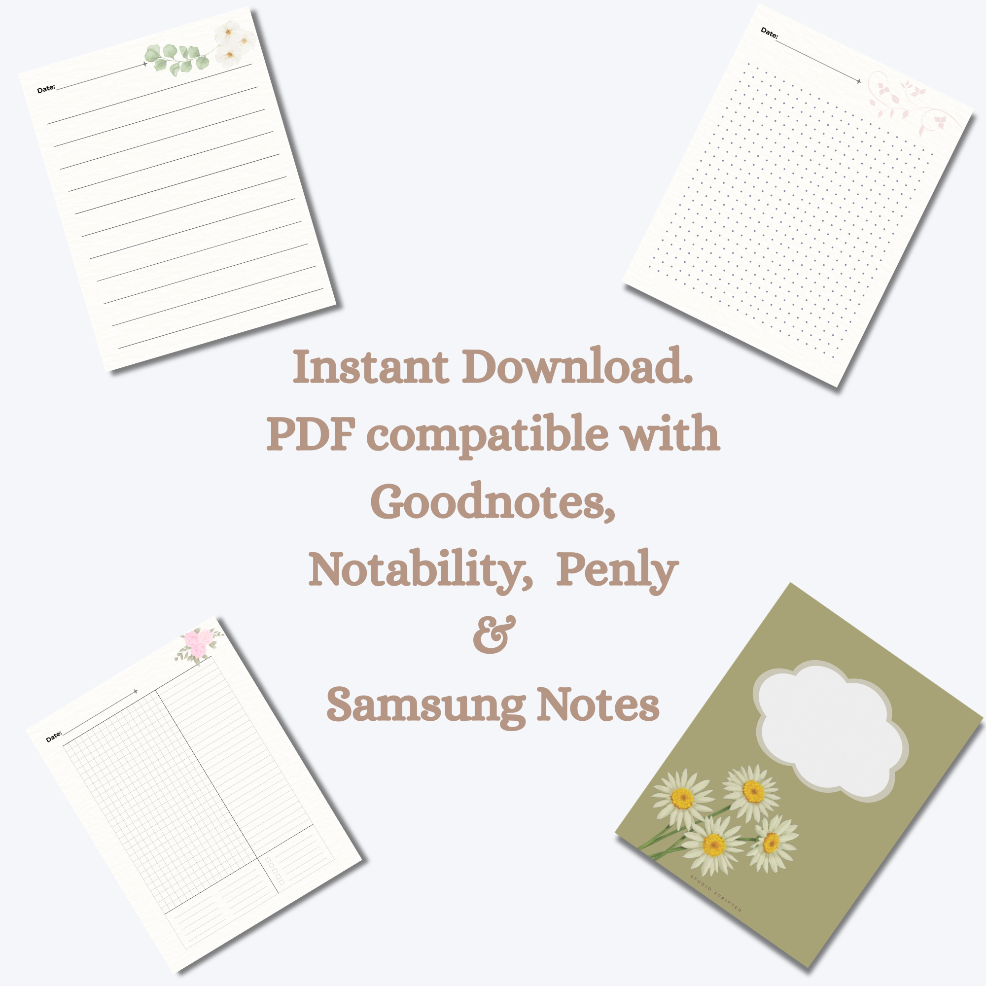 Studio Scripted Floral Hyperlinked Notebook