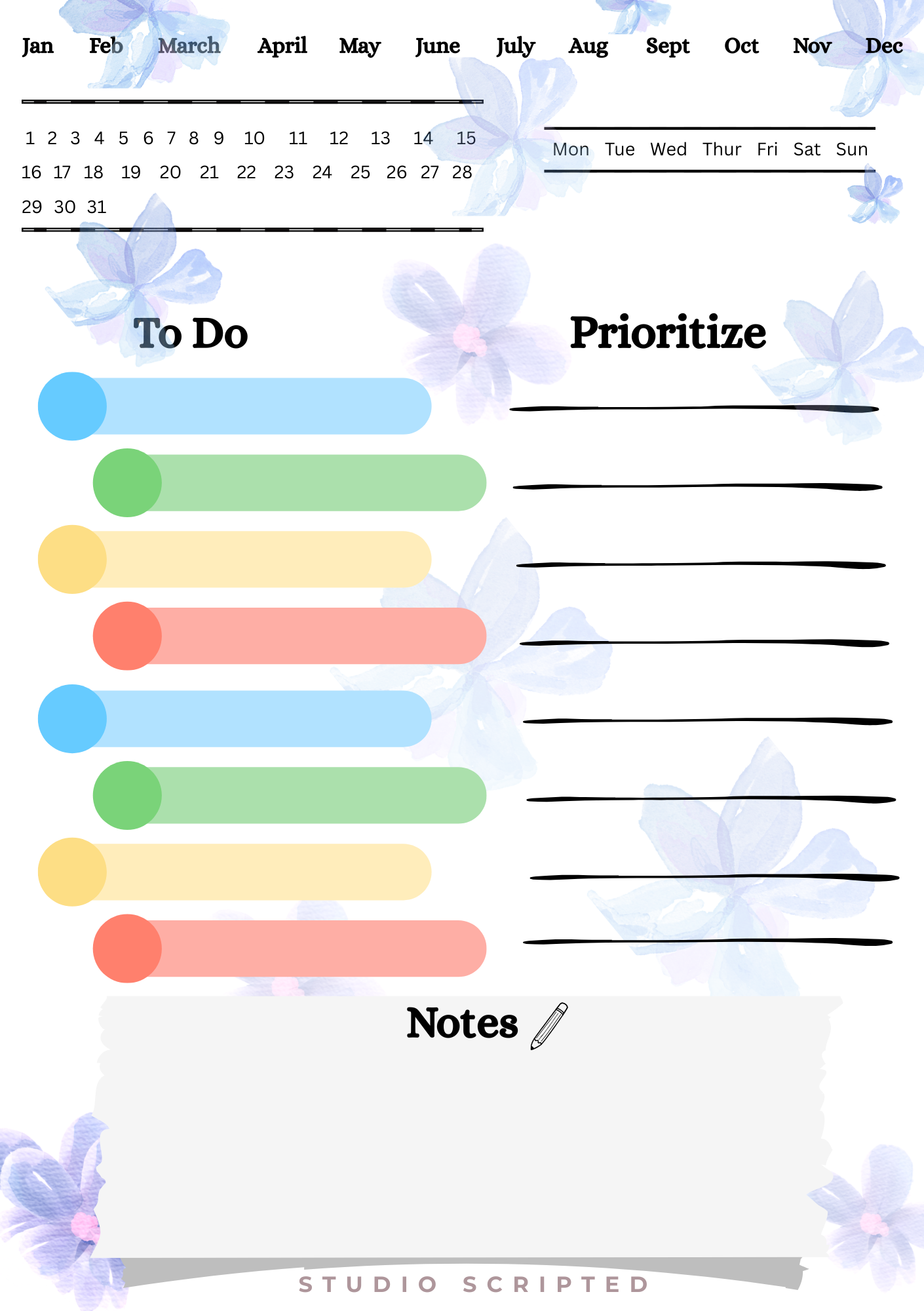 Studio Scripted 3-Page Productivity Bundle