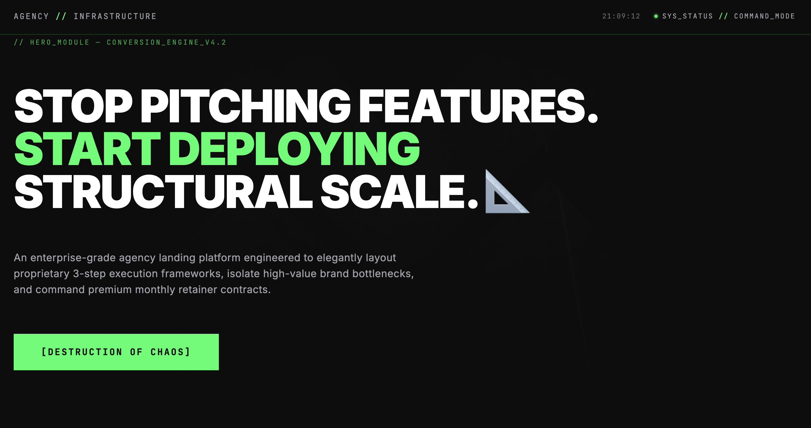 The Agency Scale Architecture Landing Page
