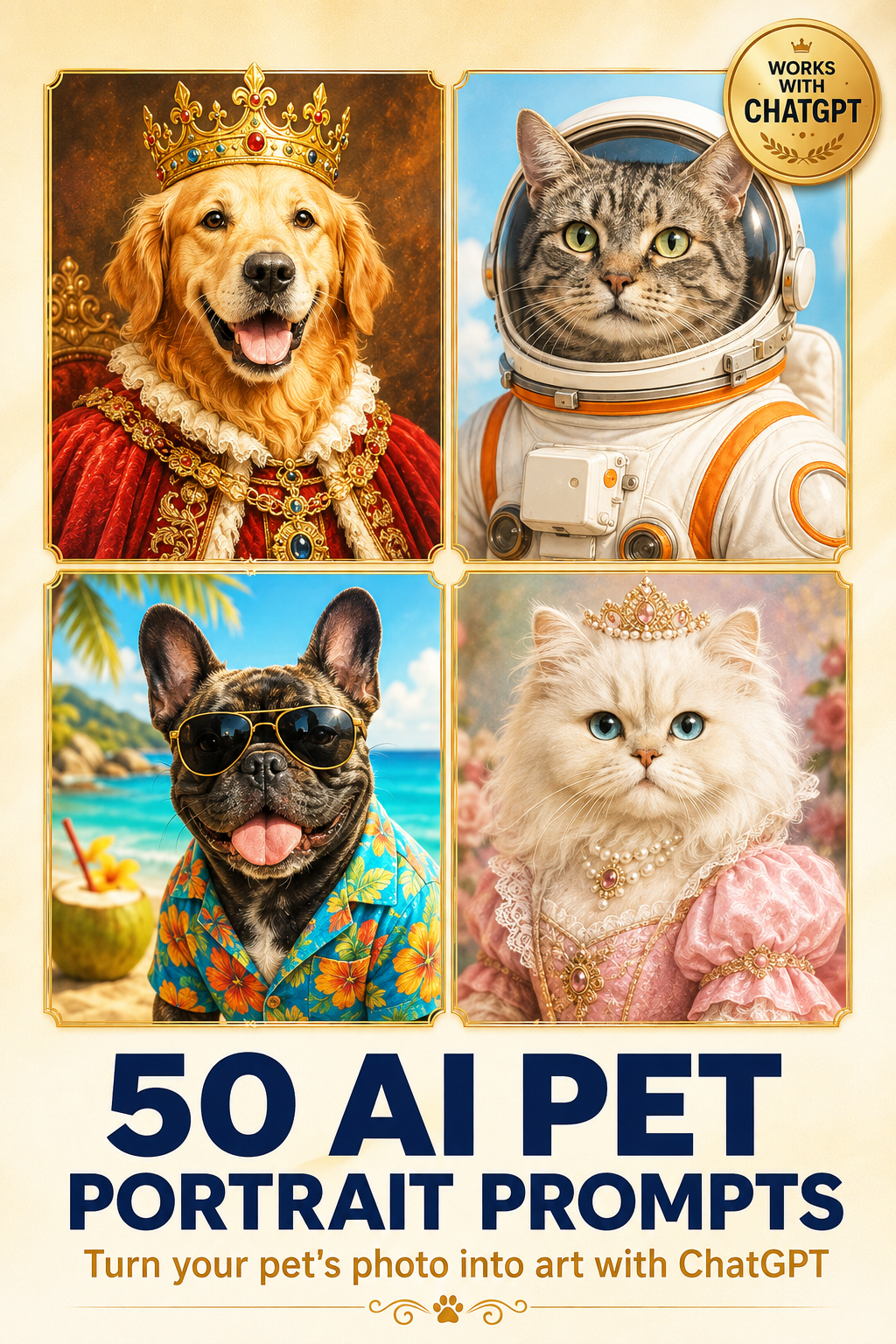 50 AI Pet Portrait Prompts