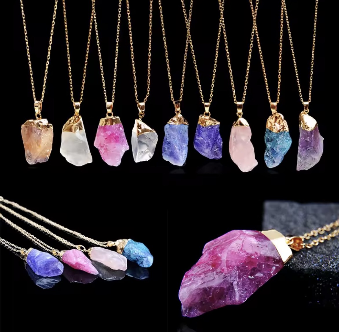 Irregular Amethyst Gemstone Necklace