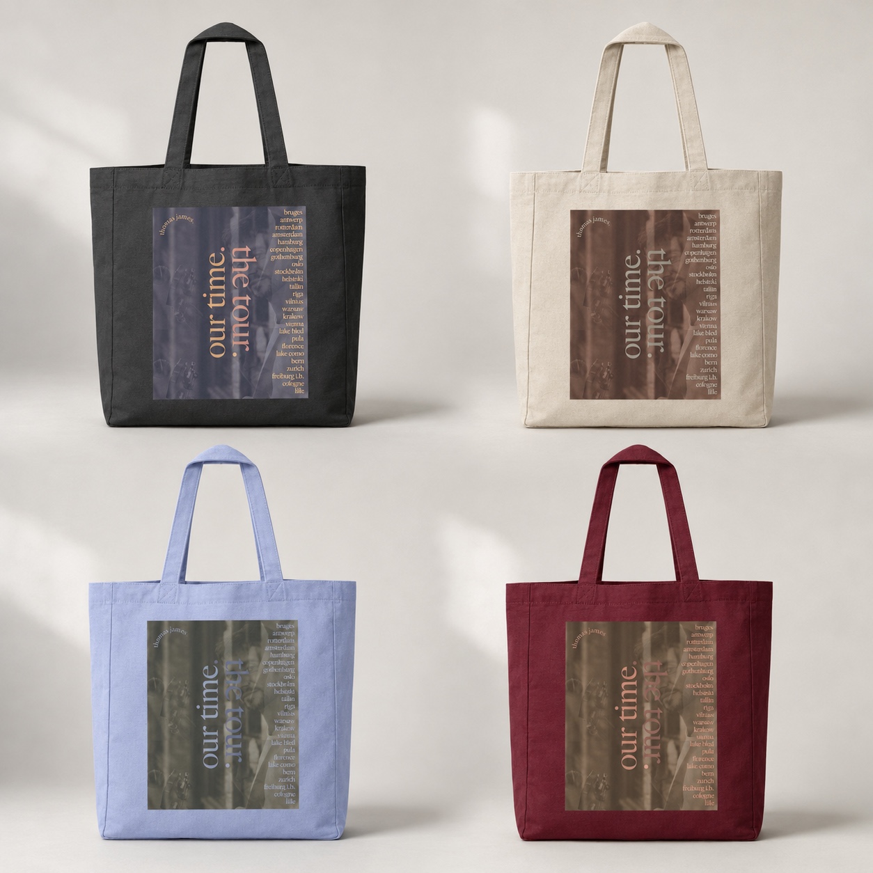 our time. the tour. tote bag (4 colours available)