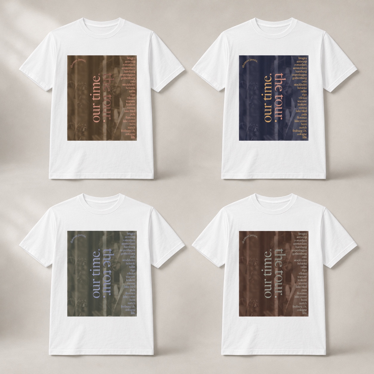 our time. the tour. t shirt. (4 colours available)