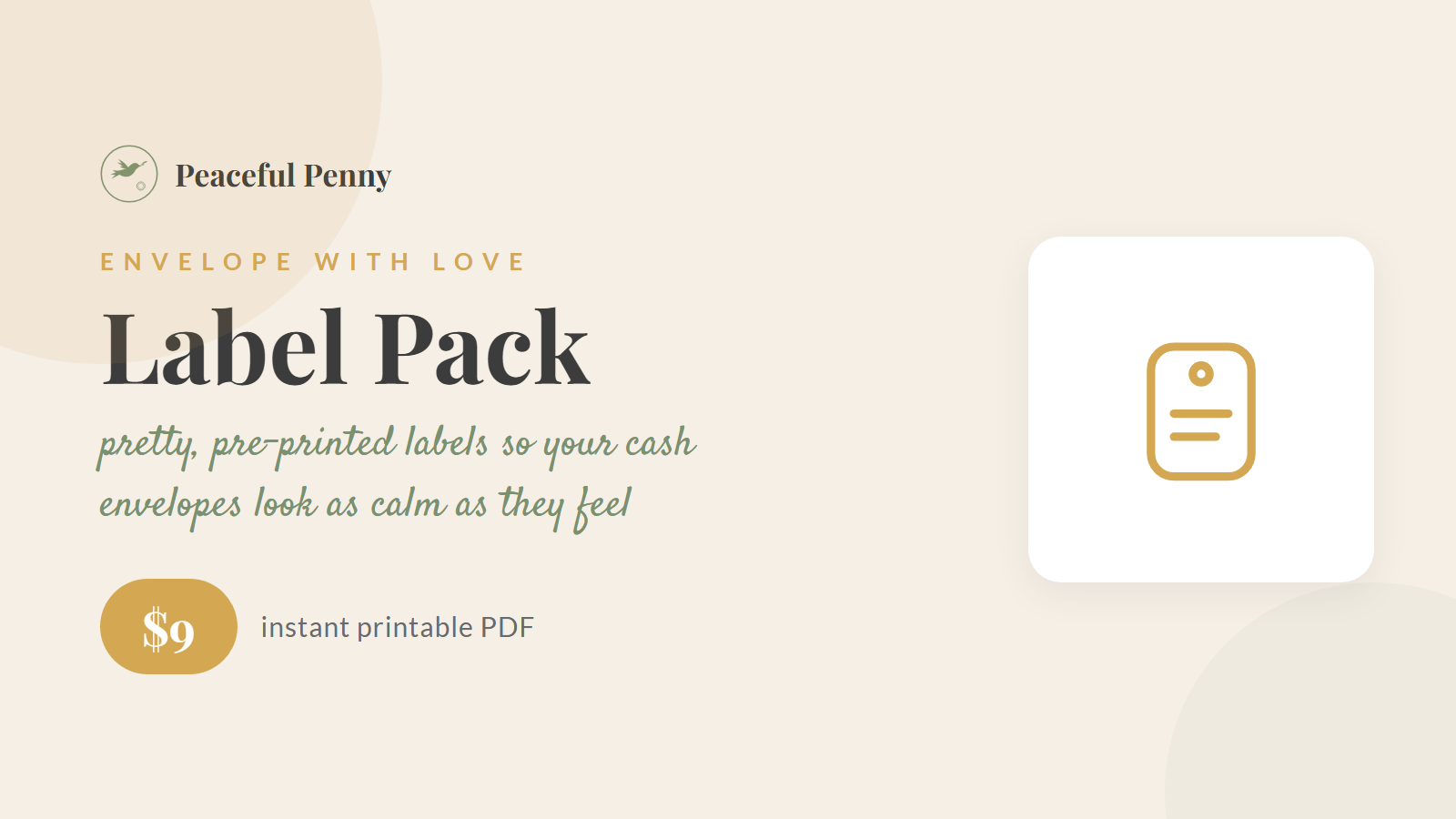Envelope With Love Label Pack