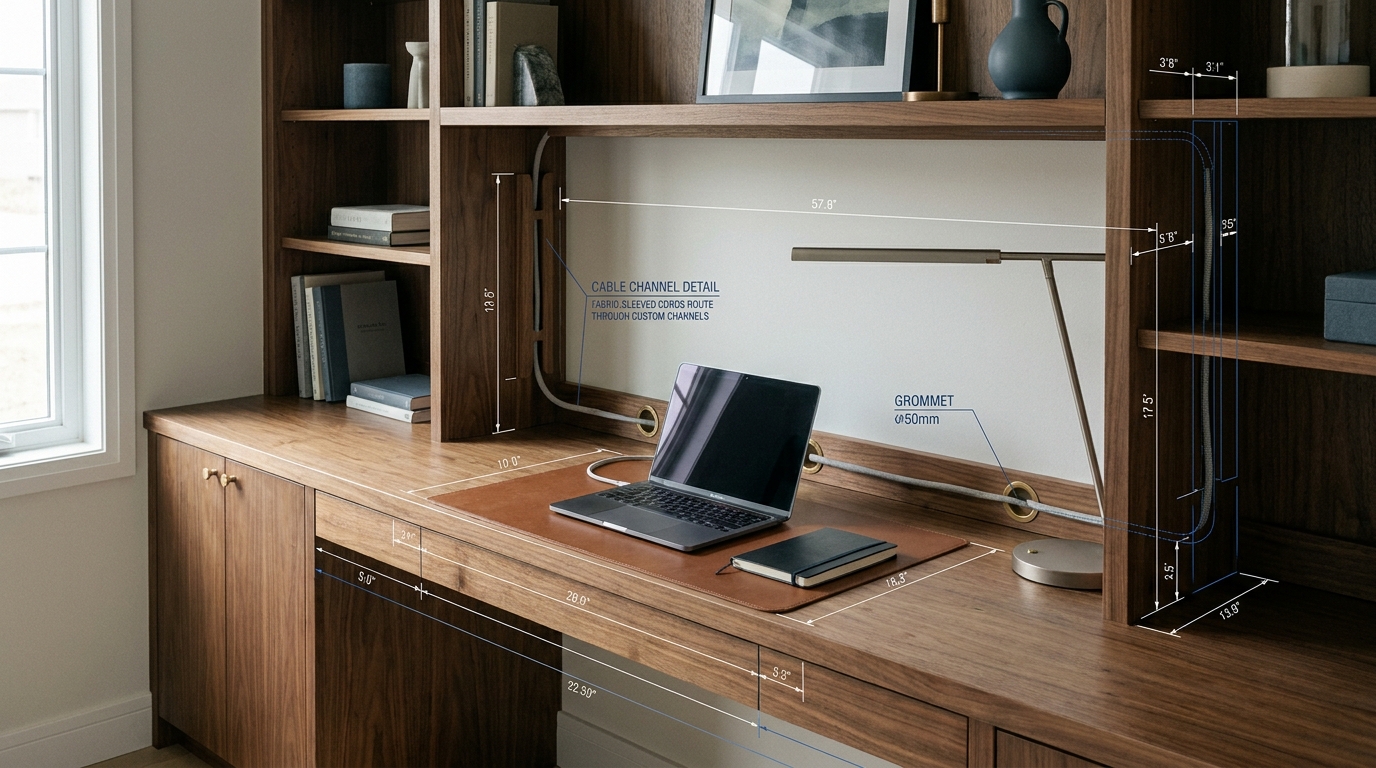 Built-In Desk Cable Management Mastery