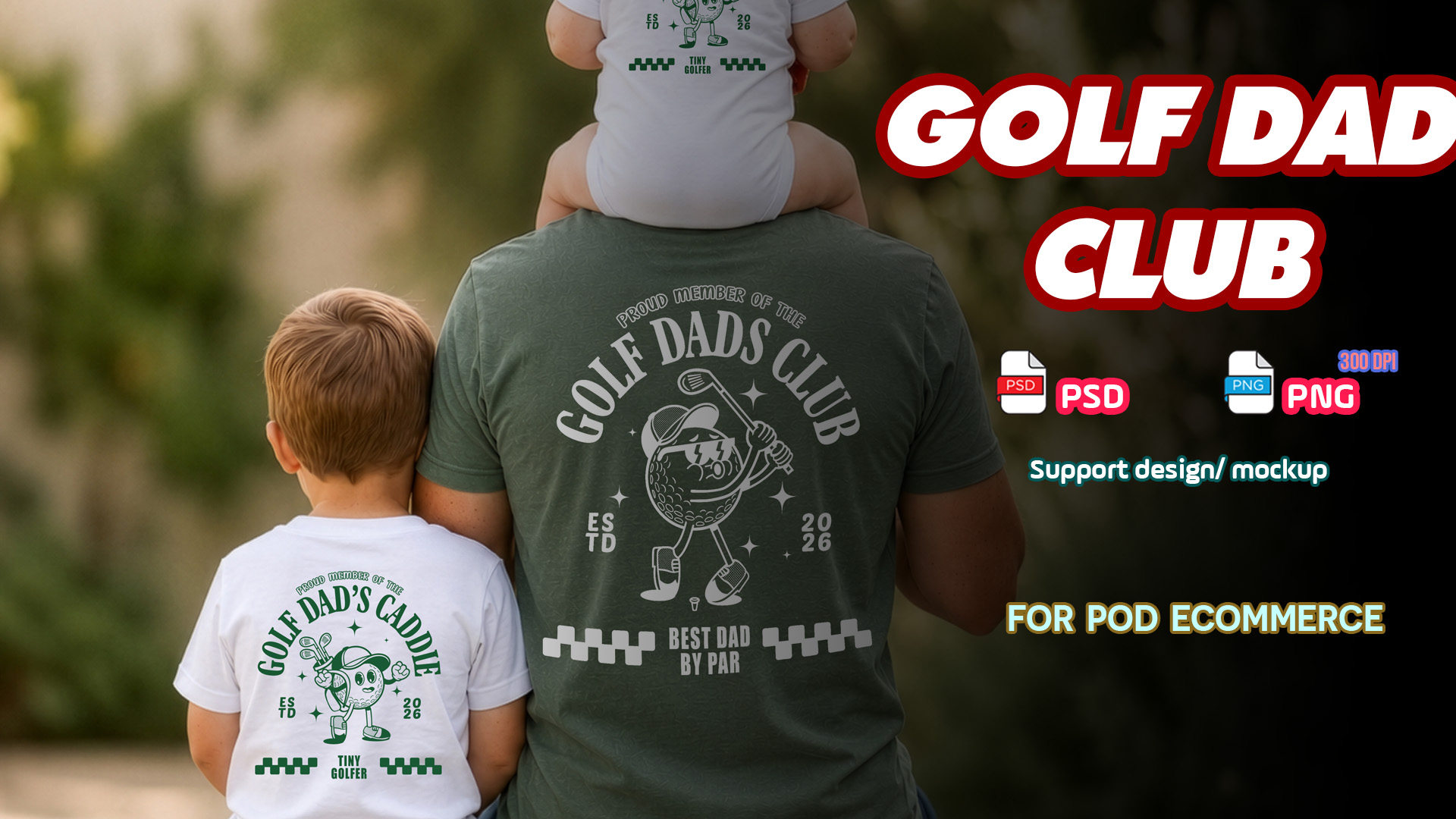 PSD PNG - Golf Dad Club Design Template for POD