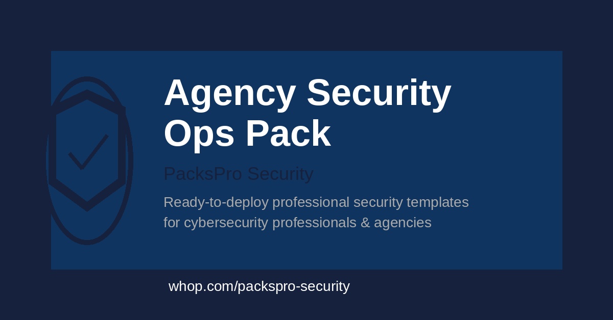 Agency Security Ops Pack