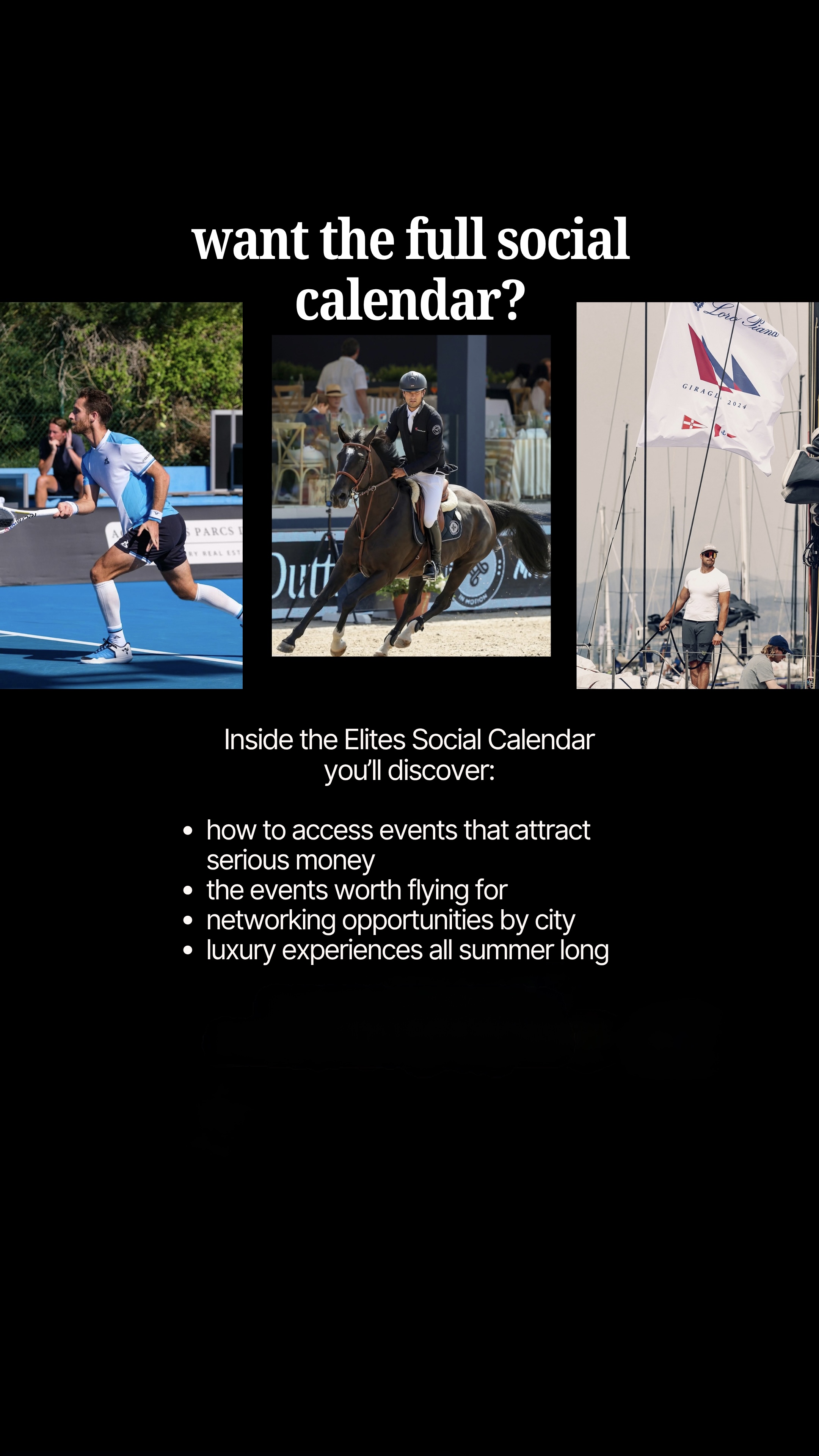 Elites Fall Social Calendar 