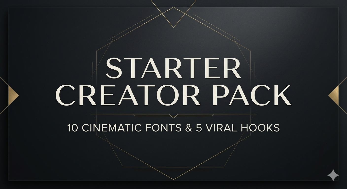 Starter Creator Pack: 10 Cinematic Fonts & 5 Viral Hooks