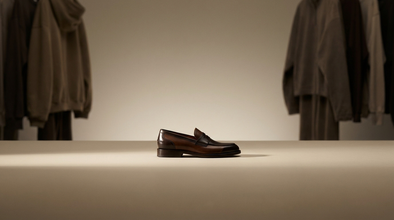 Nico Two Tone Loafers — Dark Walnut