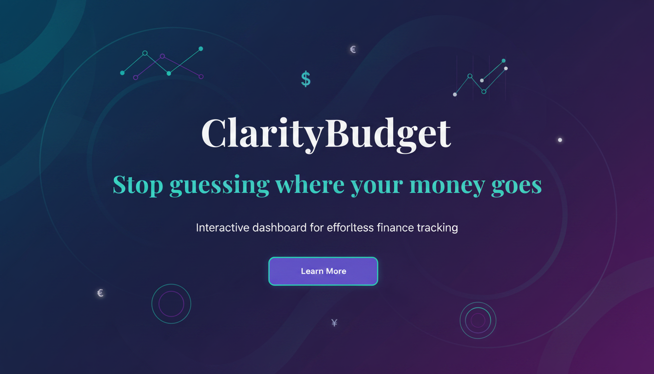 ClarityBudget || Personal Finance Dashboard