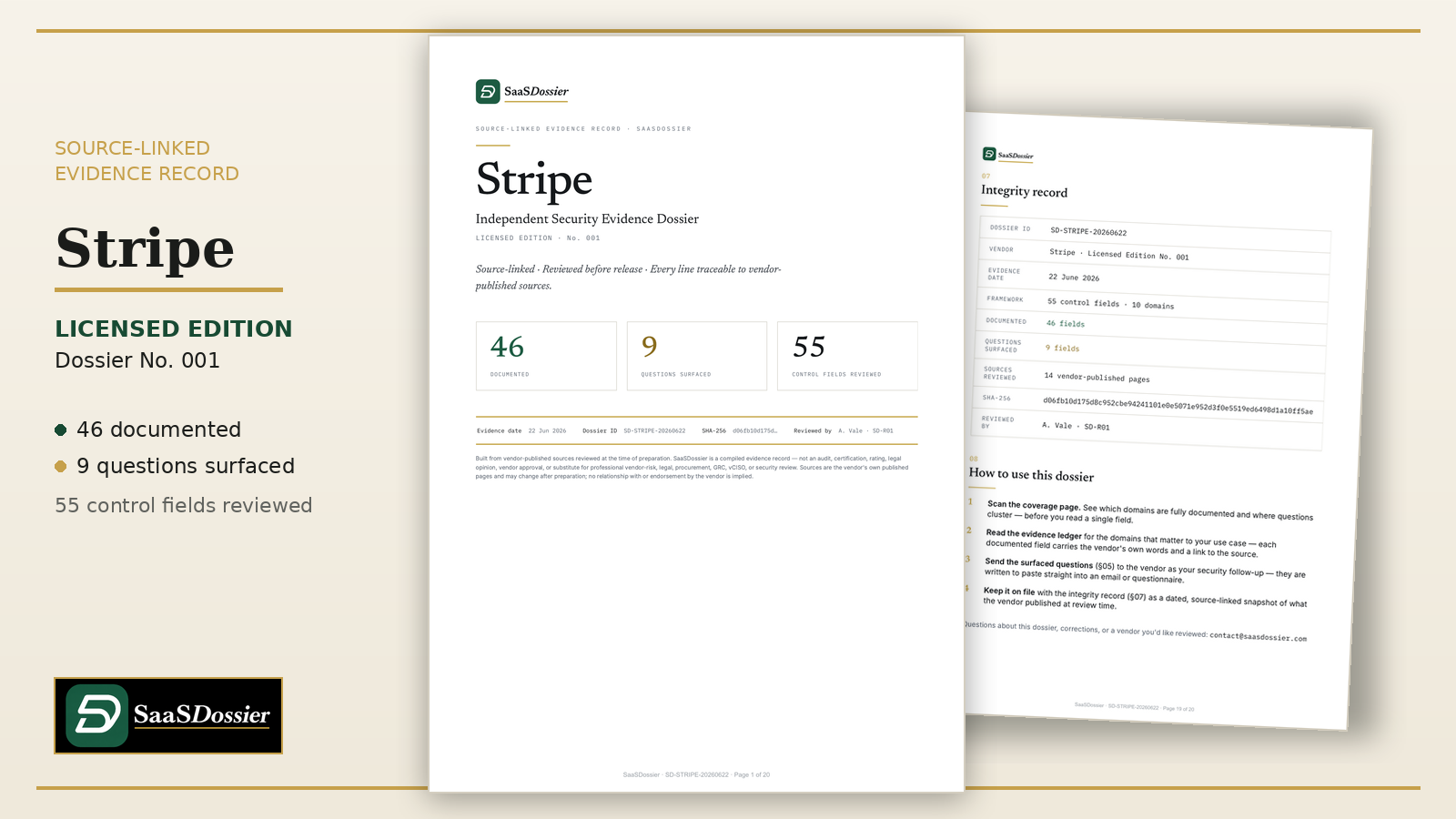 Stripe Security Evidence Dossier — Licensed Edition · Dossier No. 001