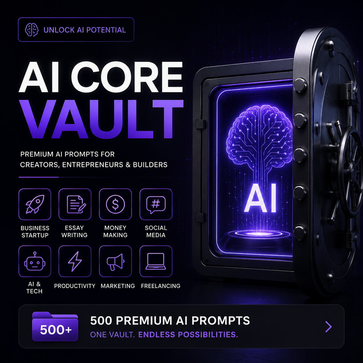 AI Vault  500 premium prompts 