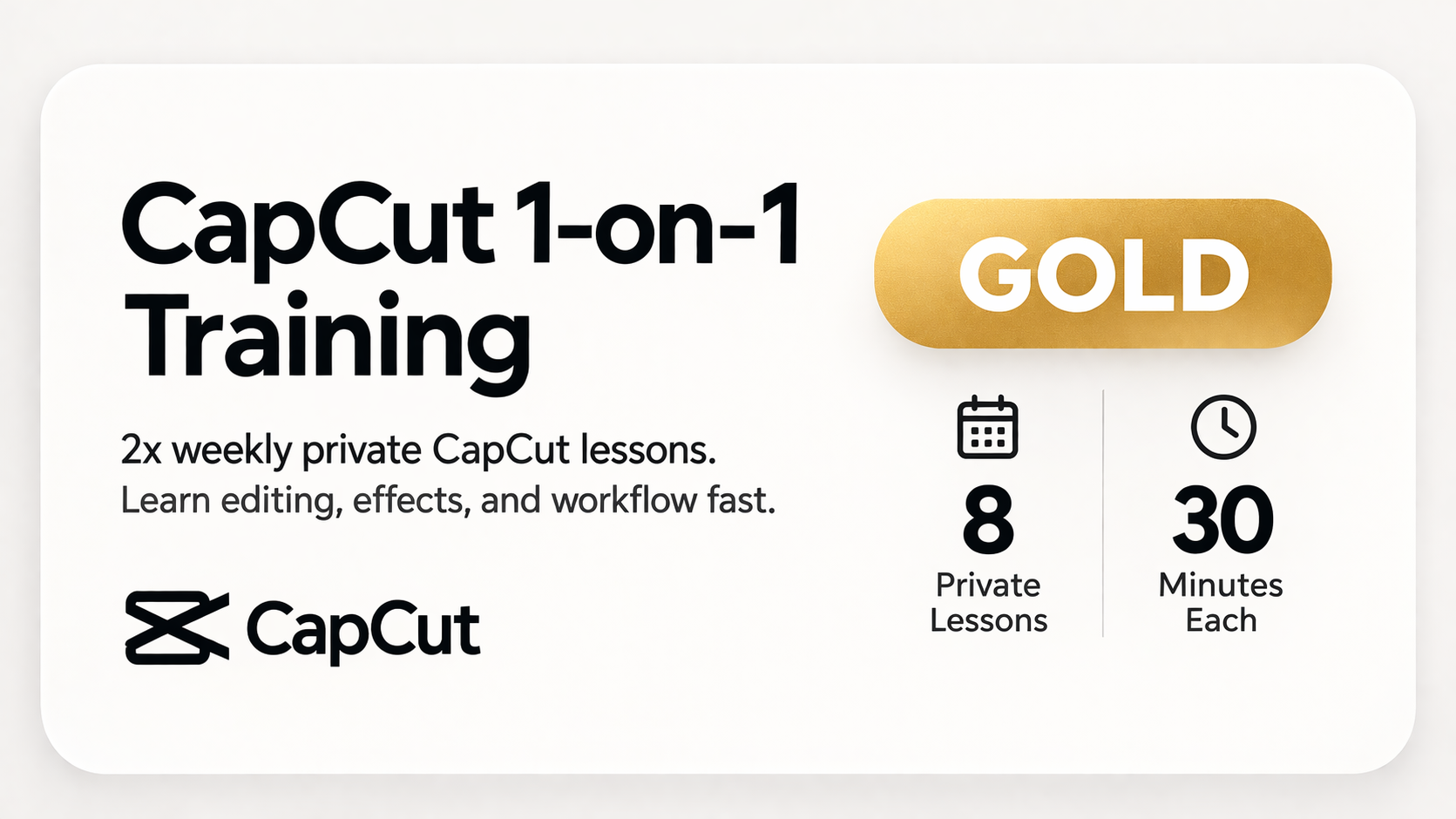 CapCut 1-on-1 Training Gold