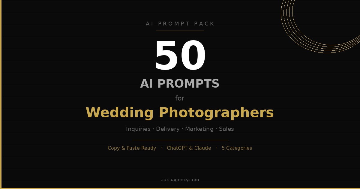50 AI Prompts for Wedding Photographers