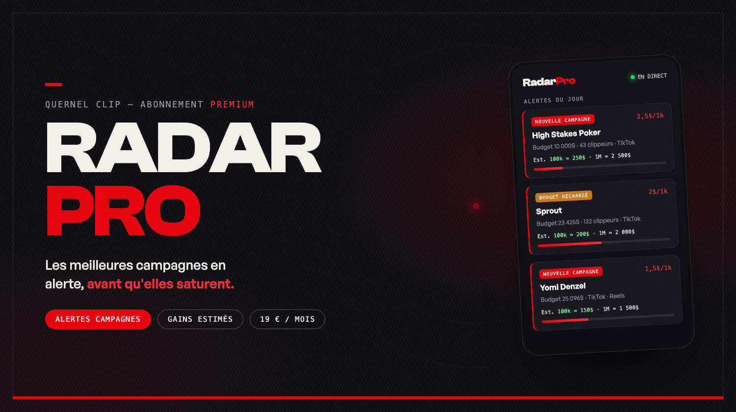 Radar Pro - Campagnes en temps réel