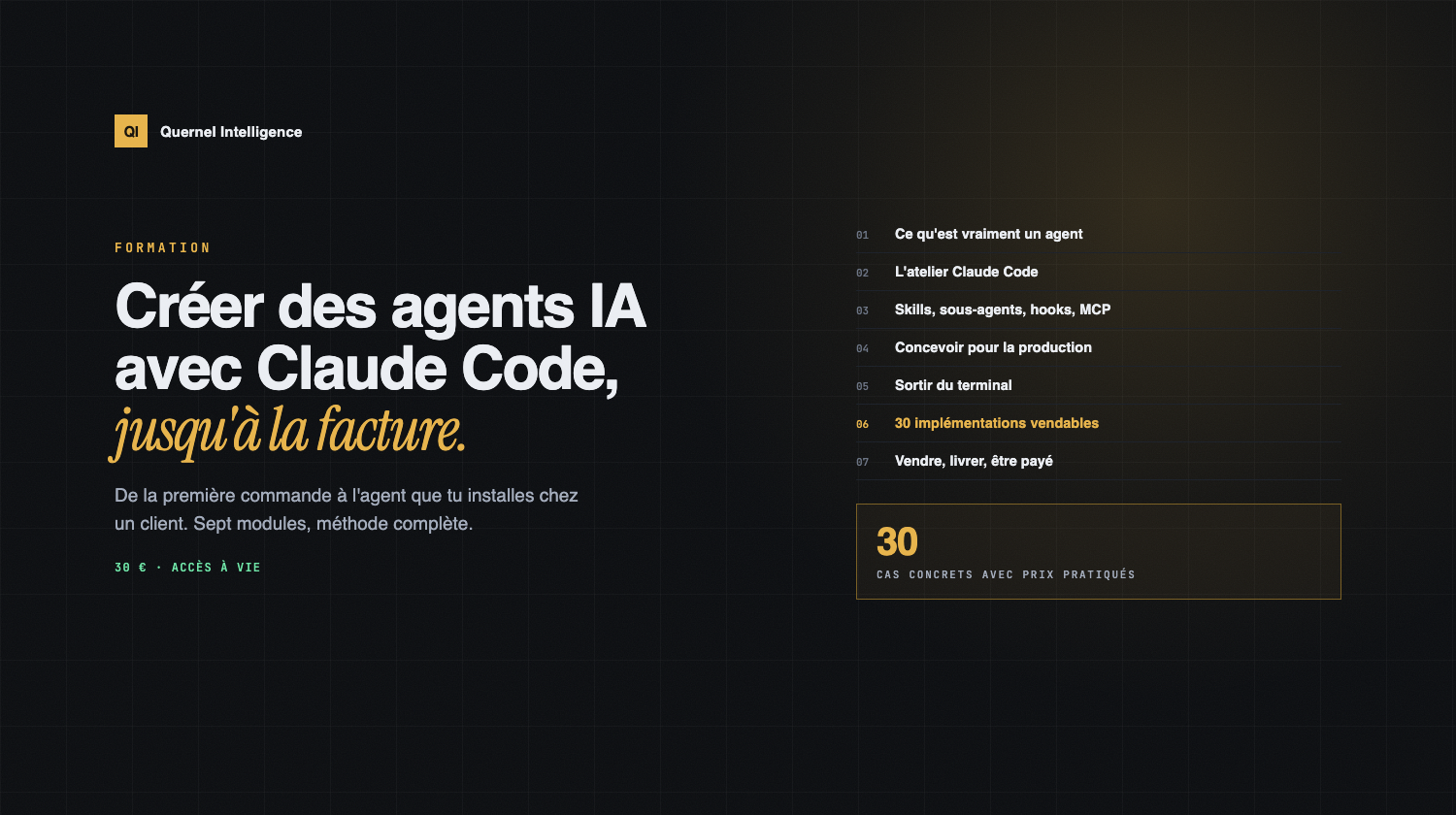 Formation — Créer des agents IA avec Claude Code