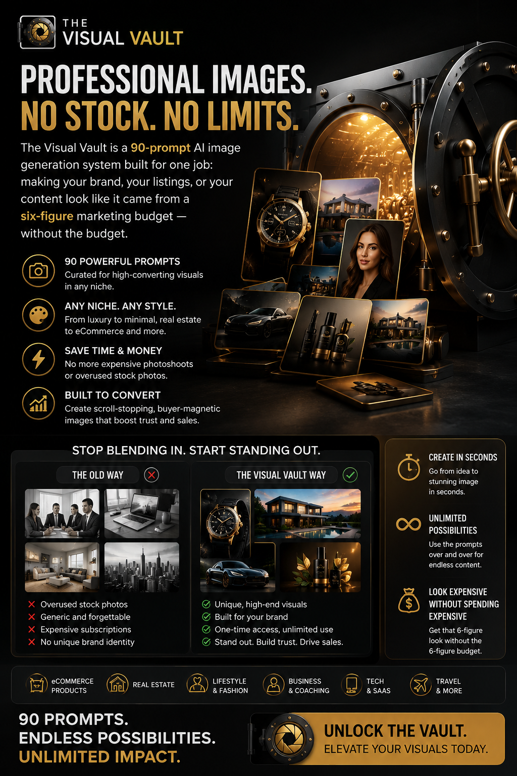 The Visual Vault — 90 Premium AI Prompts for Business, Luxury & Marketing Visual