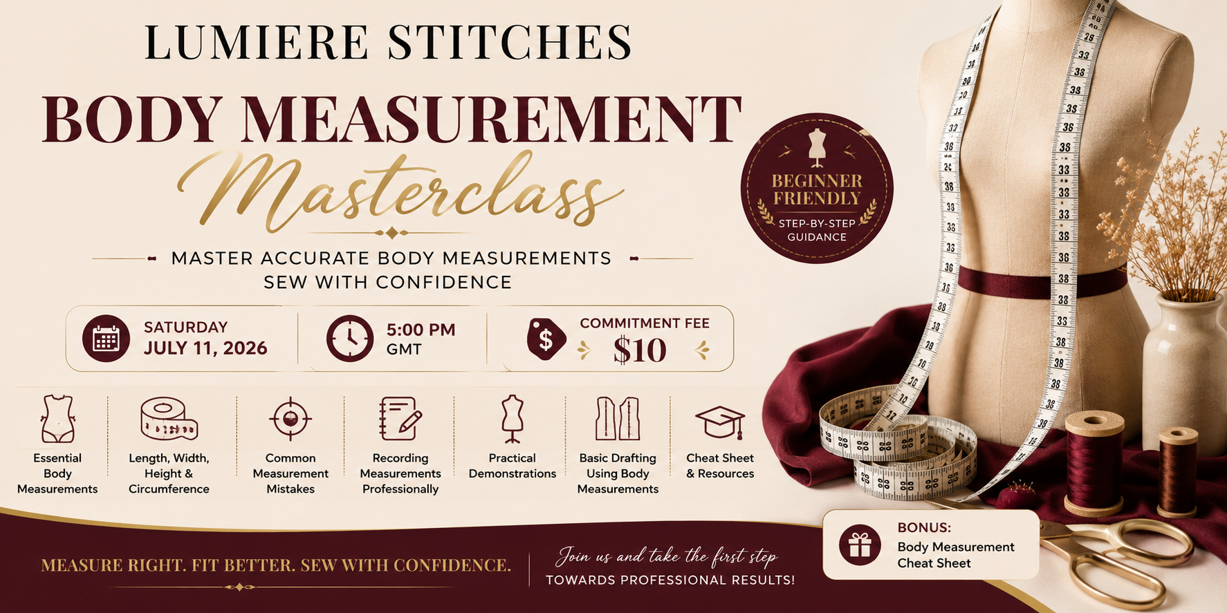 LUMIERE STITCHES| Body Measurement Masterclass