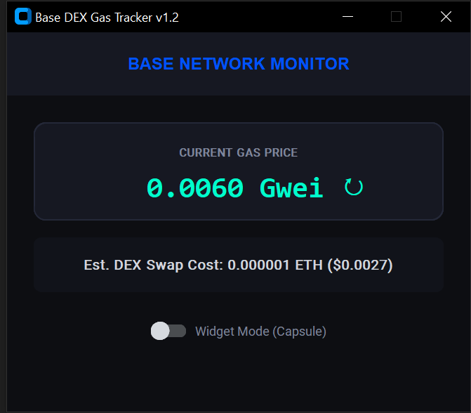 Base Network Gas & DEX Tracker