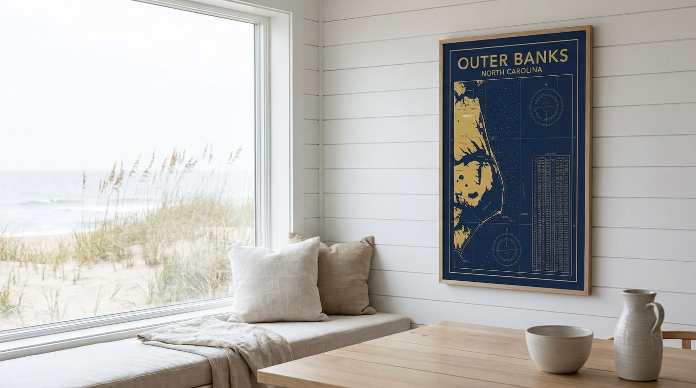 Outer Banks 2027 Tide & Fishing Poster