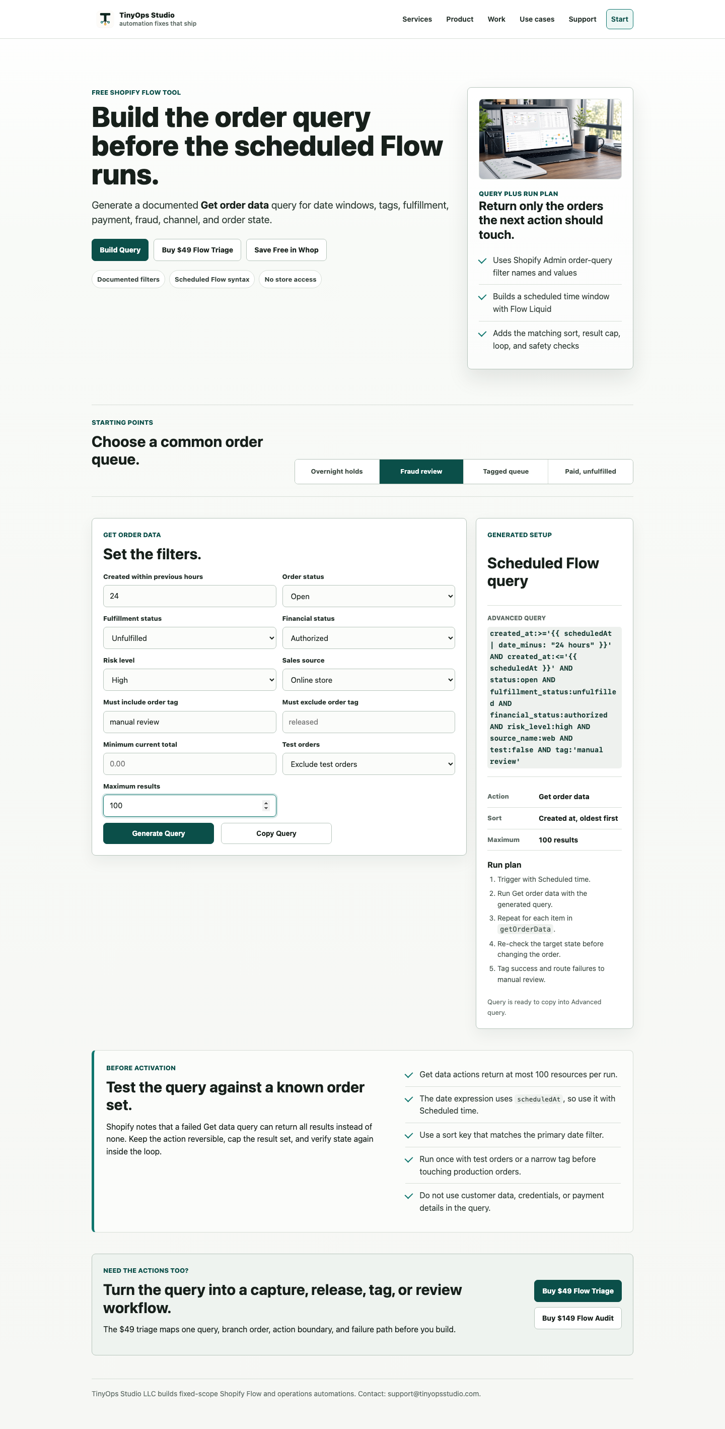 Shopify Flow Query Triage