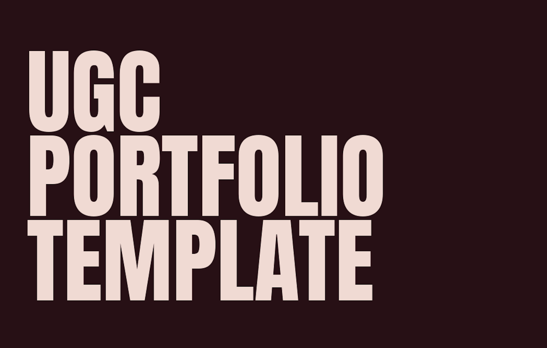 UGC Portfolio Template