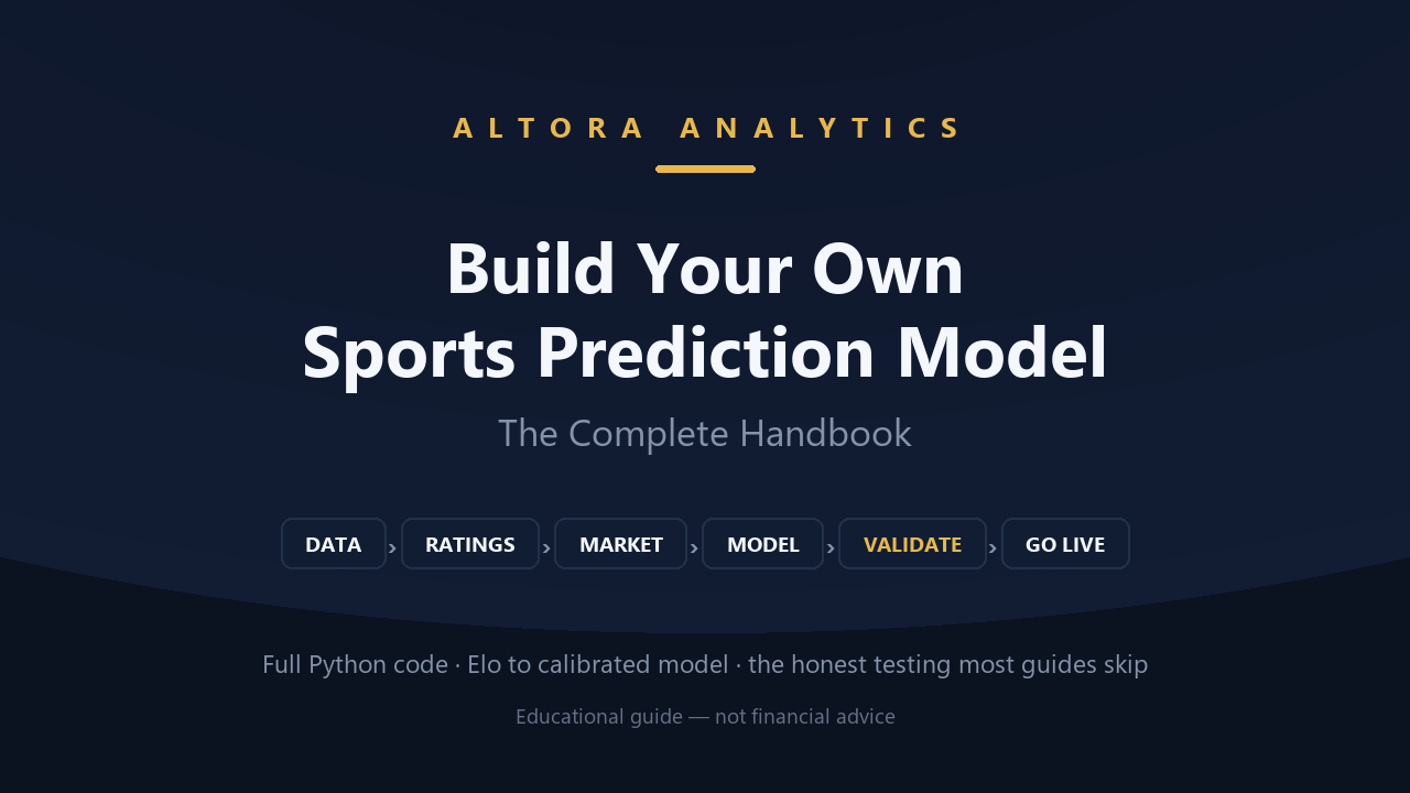 Build Your Own Sports Prediction Model — The Complete Handbook