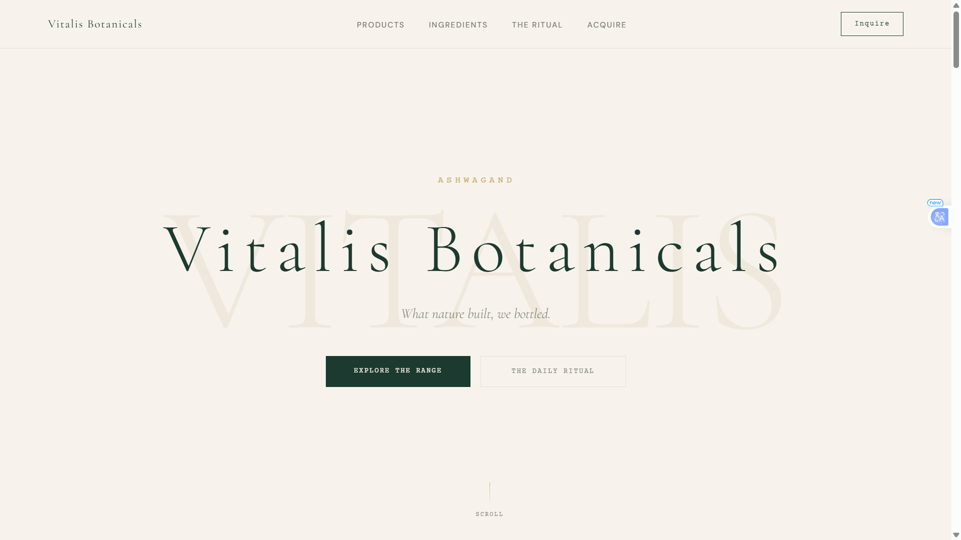 Vitalis Botanicals — Wellness Brand Template