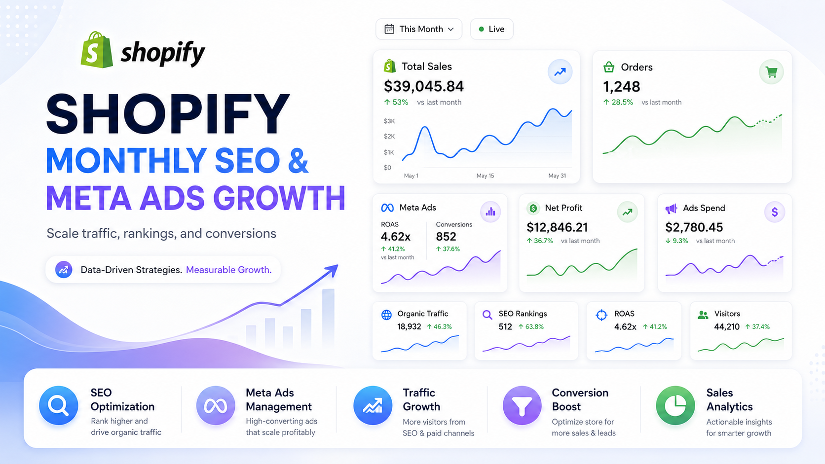 Shopify - Monthly SEO & Meta Ads Growth