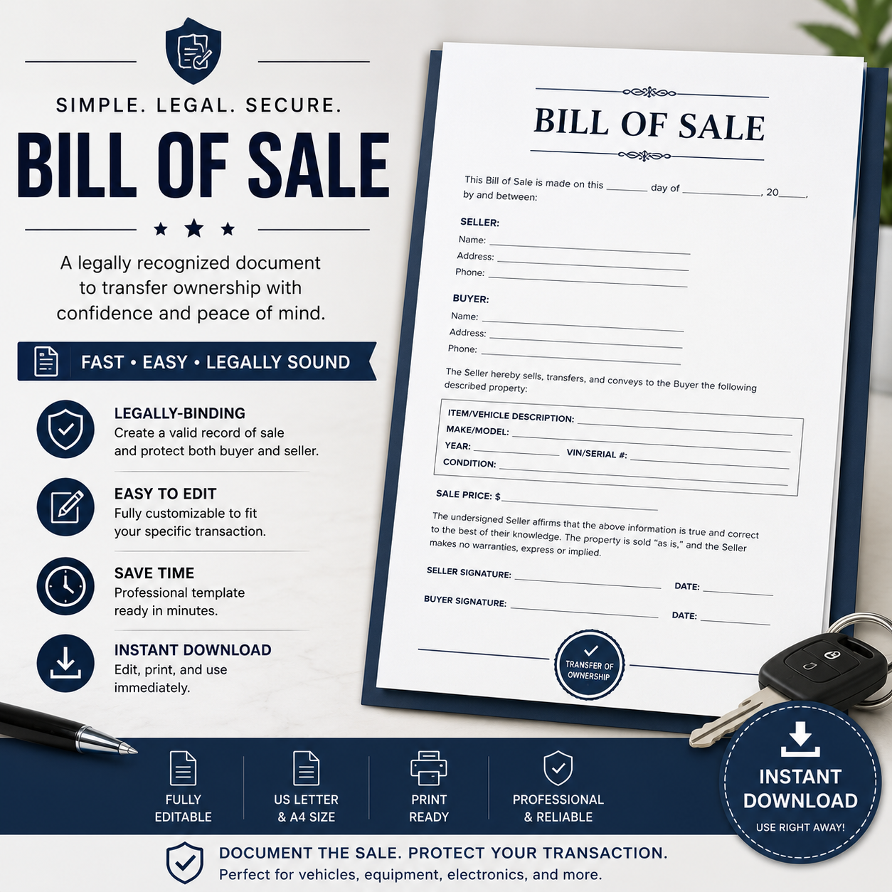 BILL OF SALE TEMPLATE