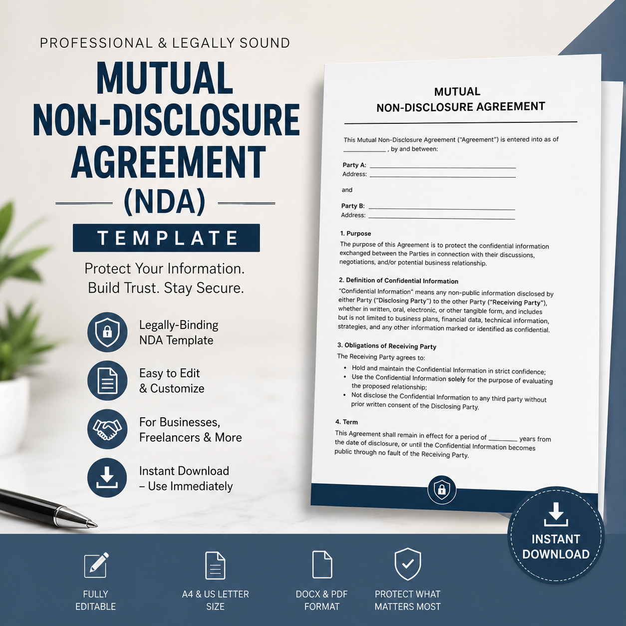 MUTUAL NON-DISCLOSURE AGREEMENT (NDA) TEMPLATE
