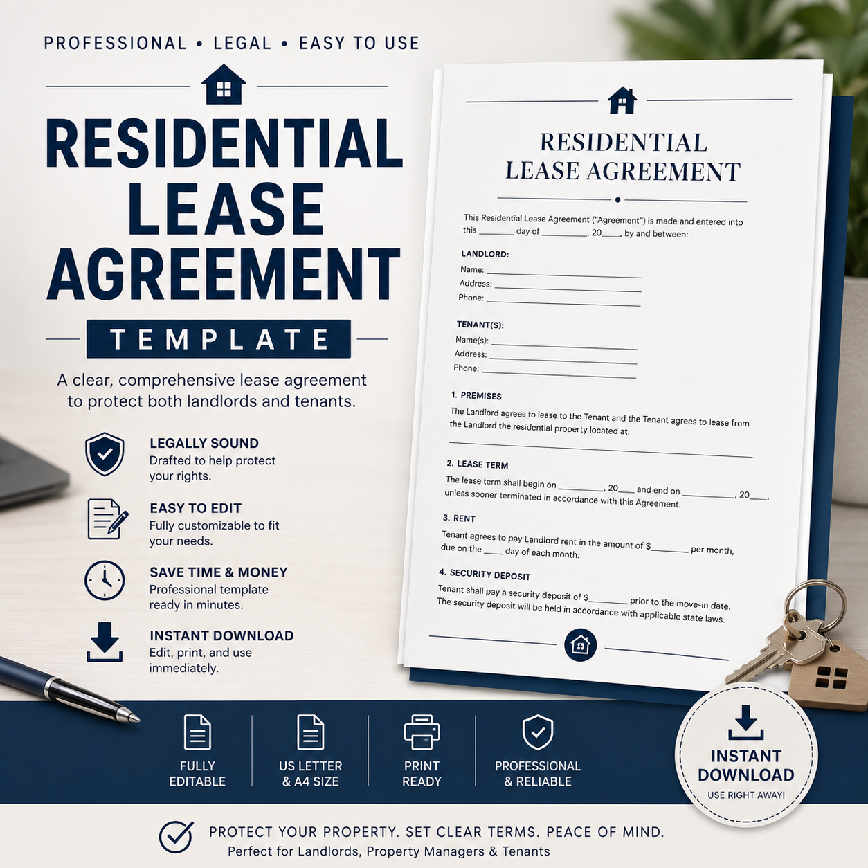 RESIDENTIAL LEASE AGREEMENT TEMPLATE