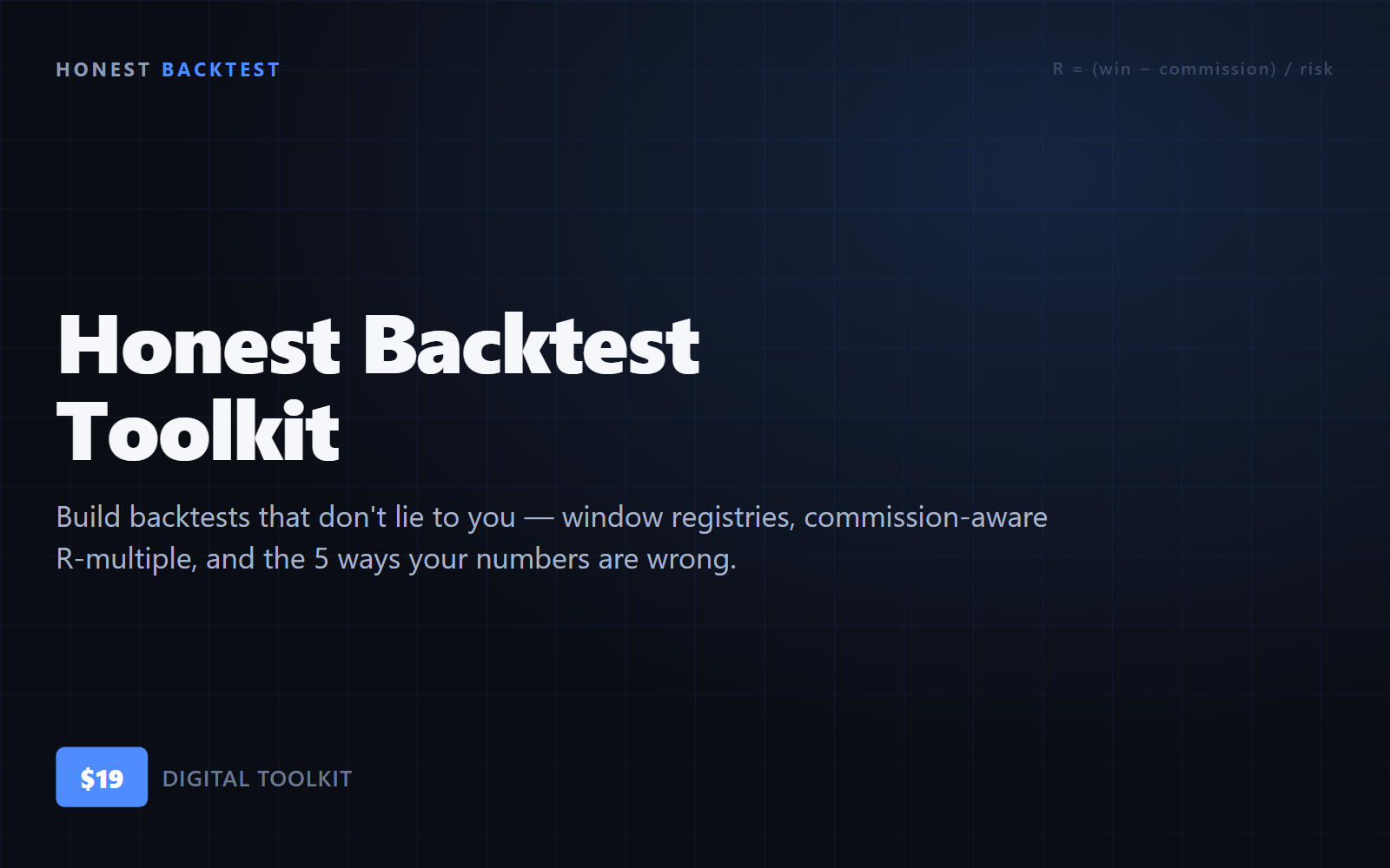 Honest Backtest Toolkit