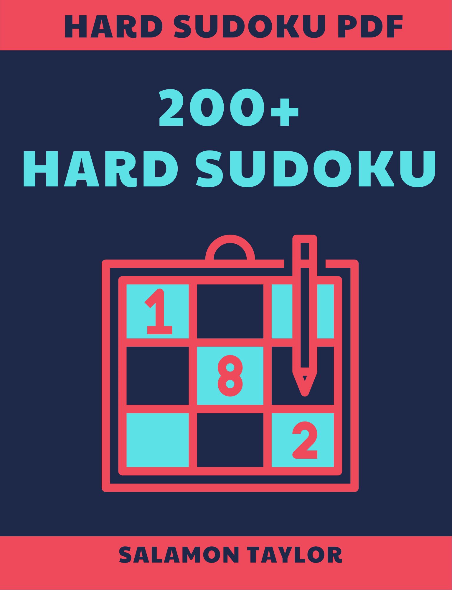 200+ Hard Sudoku Puzzles with Solutions | Printable PDF Digital Download