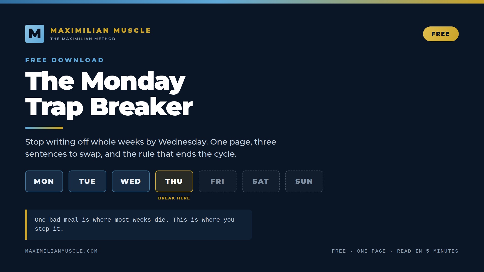 The Maximilian Method: The Monday Trap Breaker (Free)