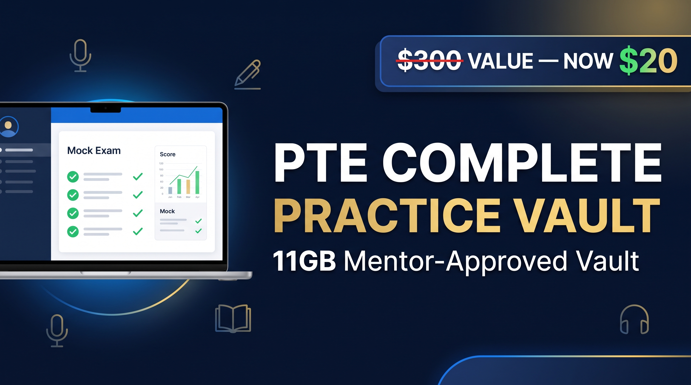 PTE Complete Practice Vault (11GB) — Mentor-Approved $300+ Value for $20
