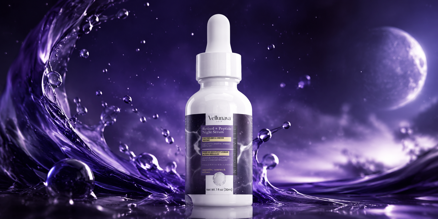 Vellunava NightVeil Retinol + Peptide Night Serum