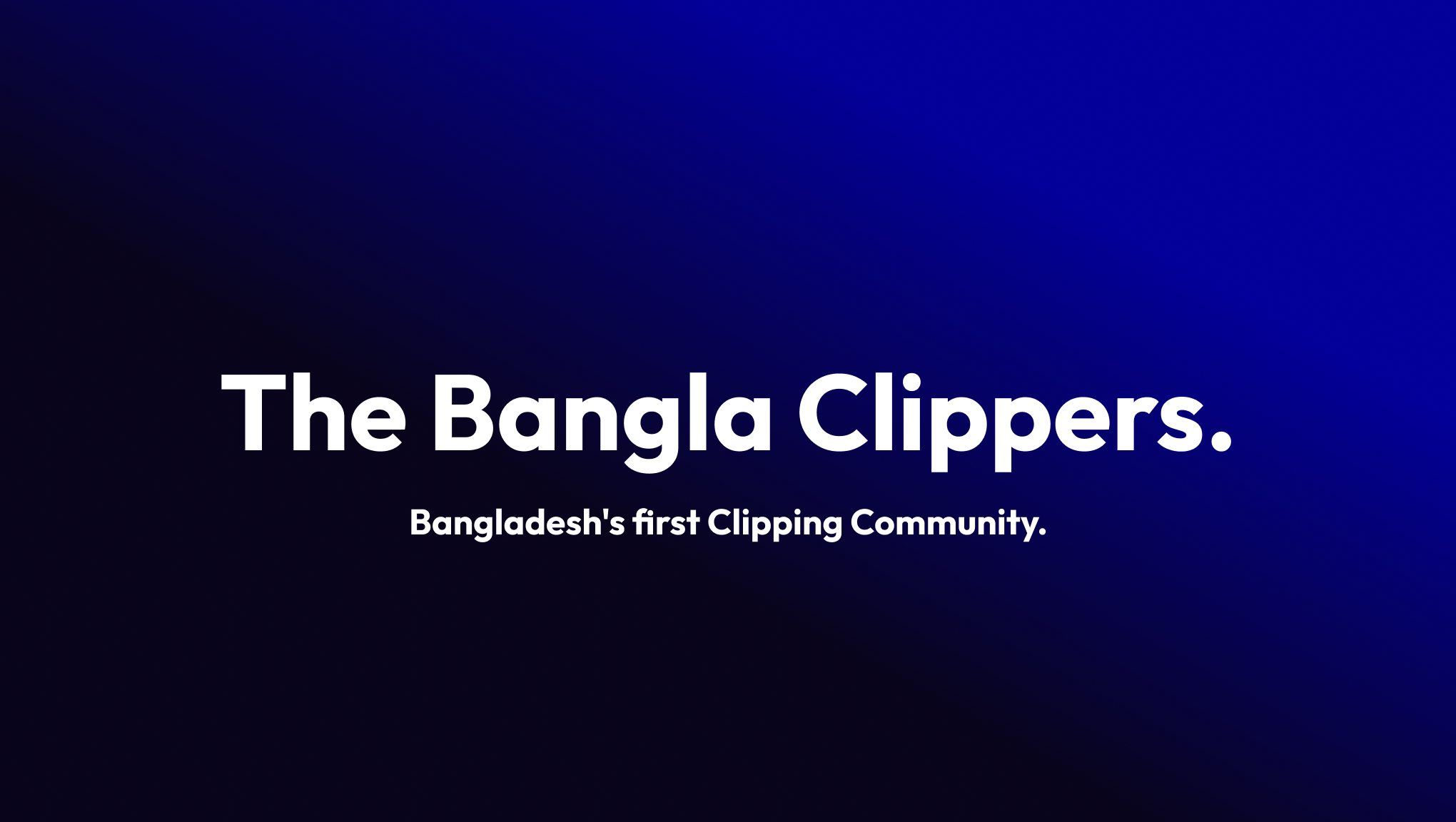 The Bangla Clippers 1-1 Mentorship