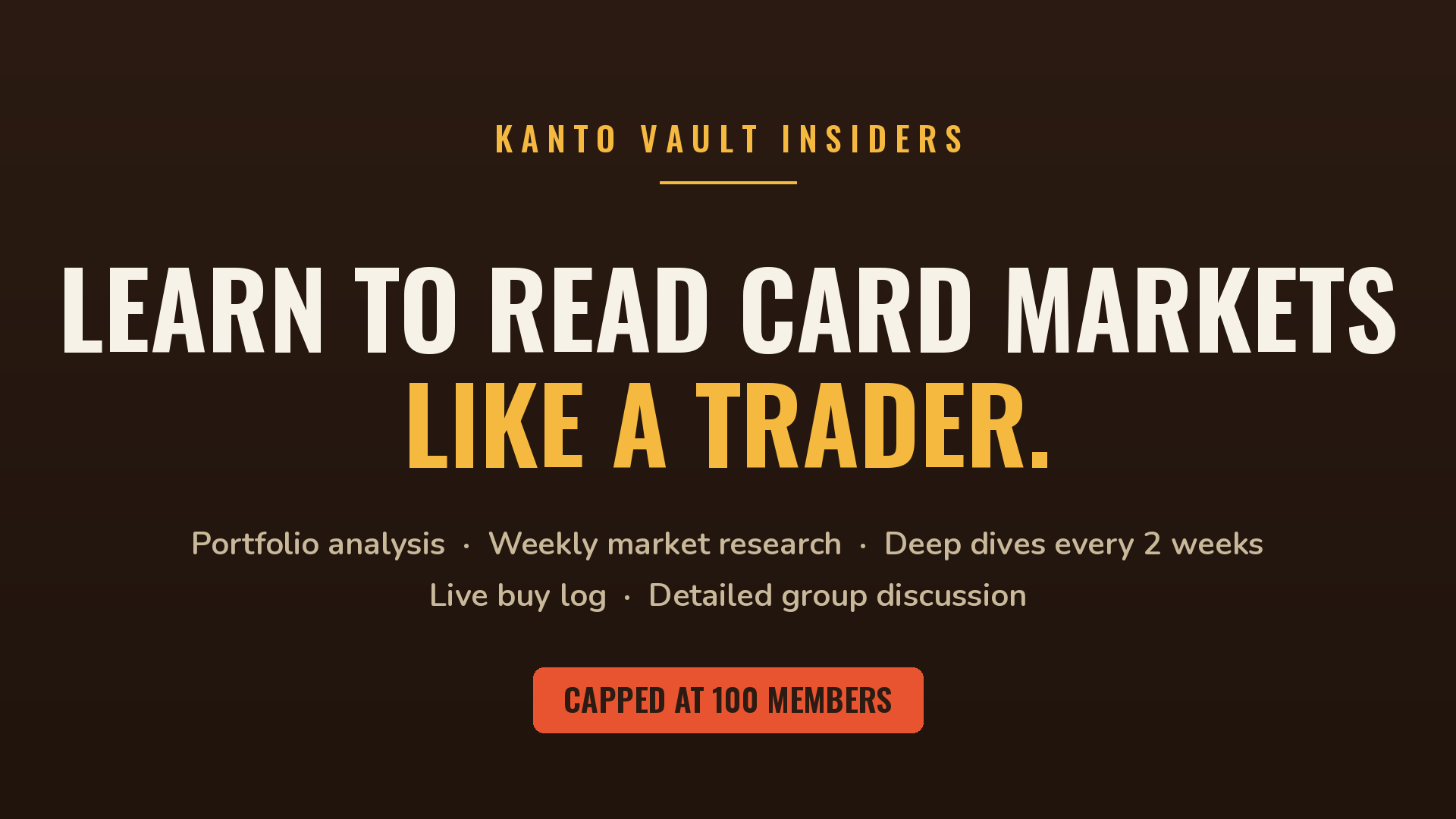 Kanto Vault Insiders — TCG Investing Education
