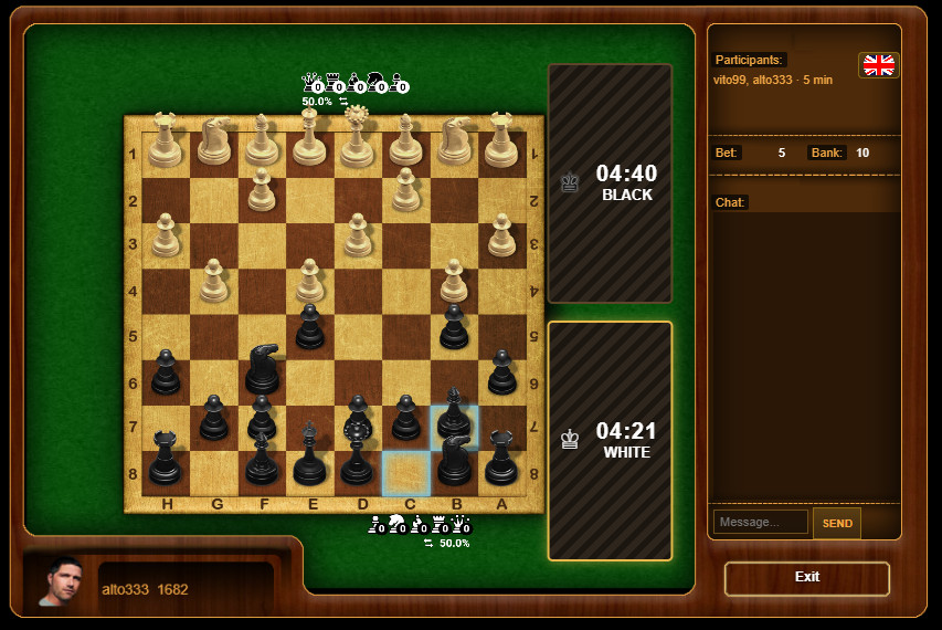 3D multiplayer chess game with real-money betting