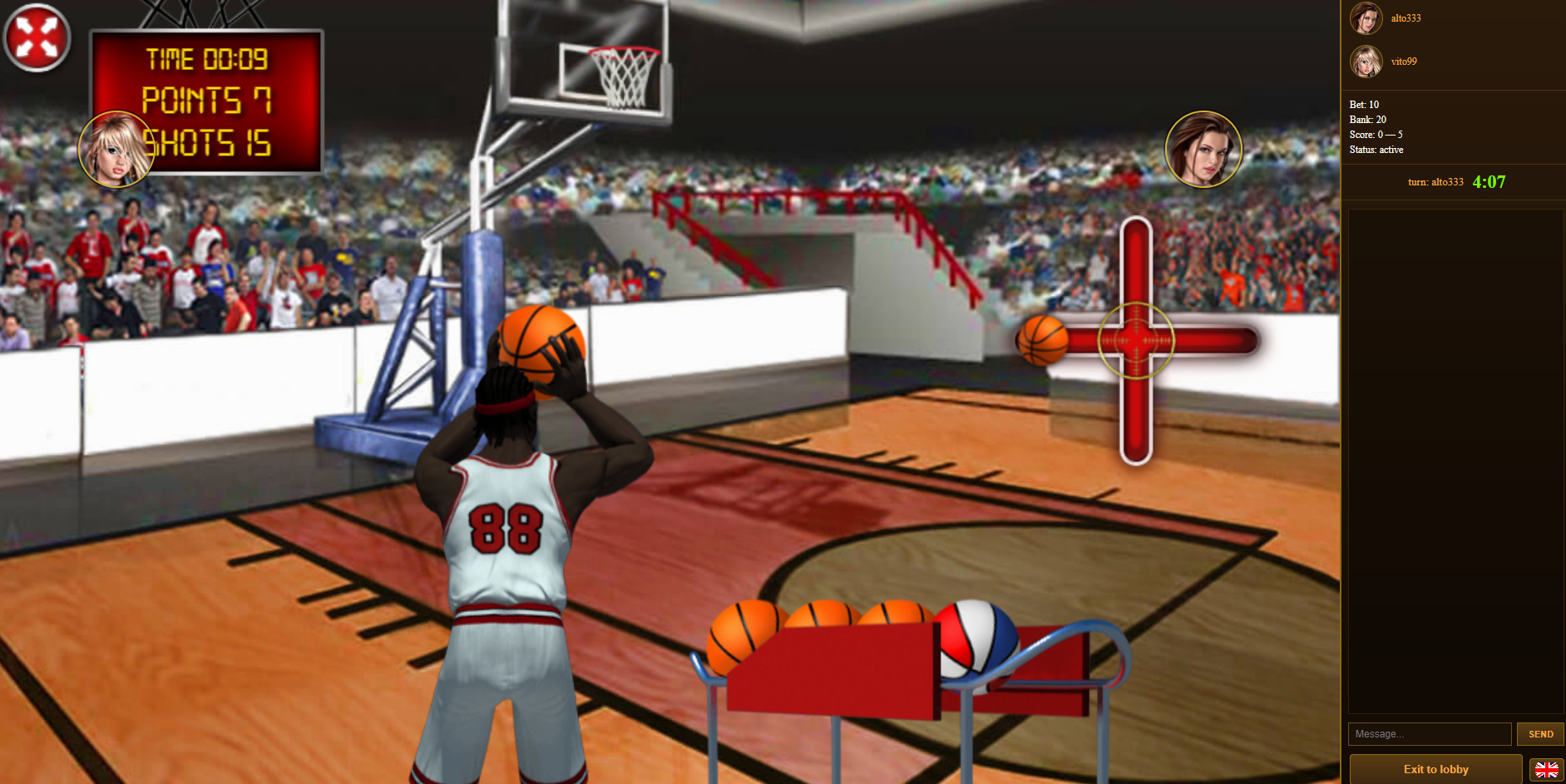 3D Basketball game with real-money betting