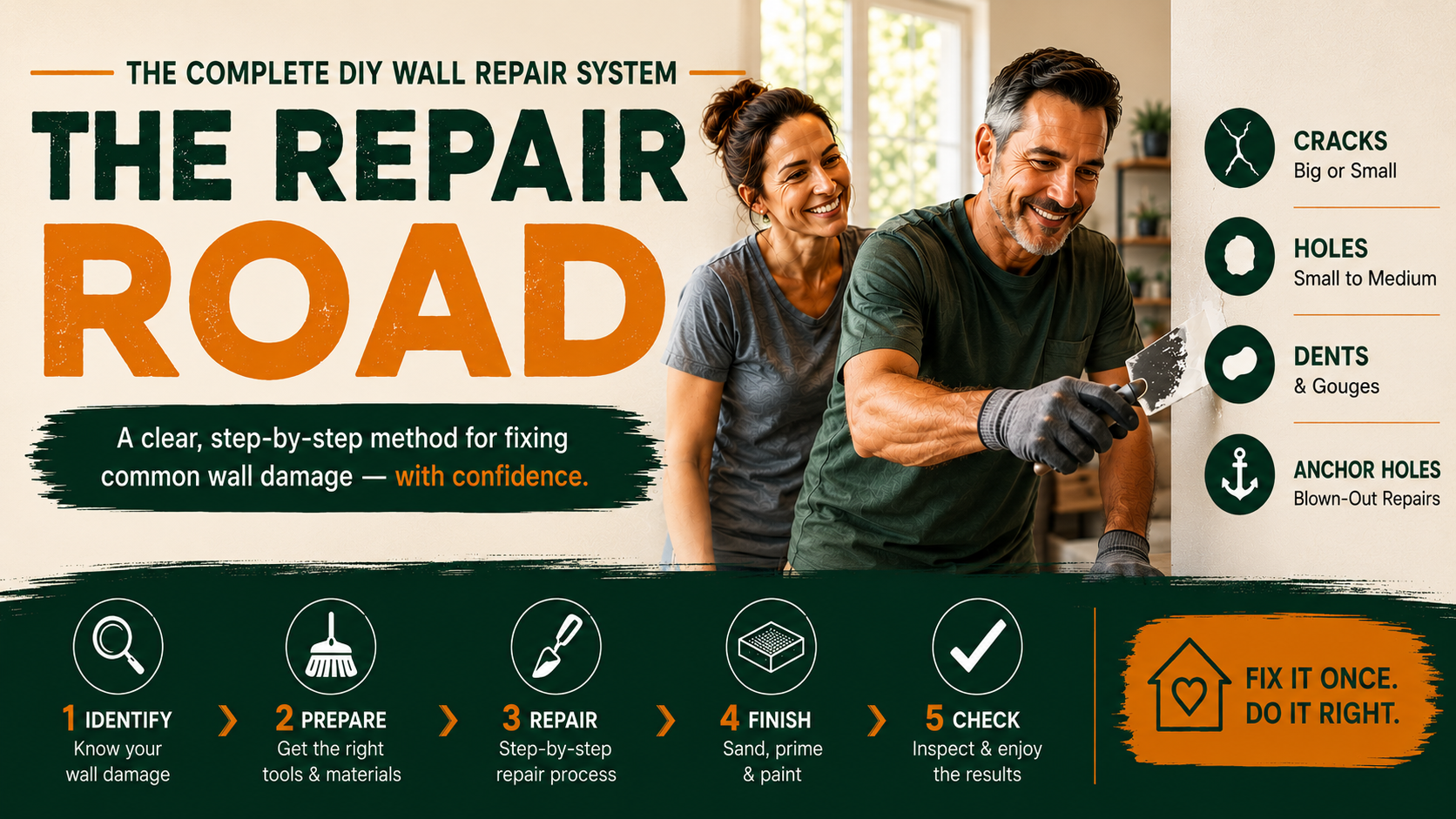 The Repair Road: A clear, step-by-step method for fixing common wall damage!
