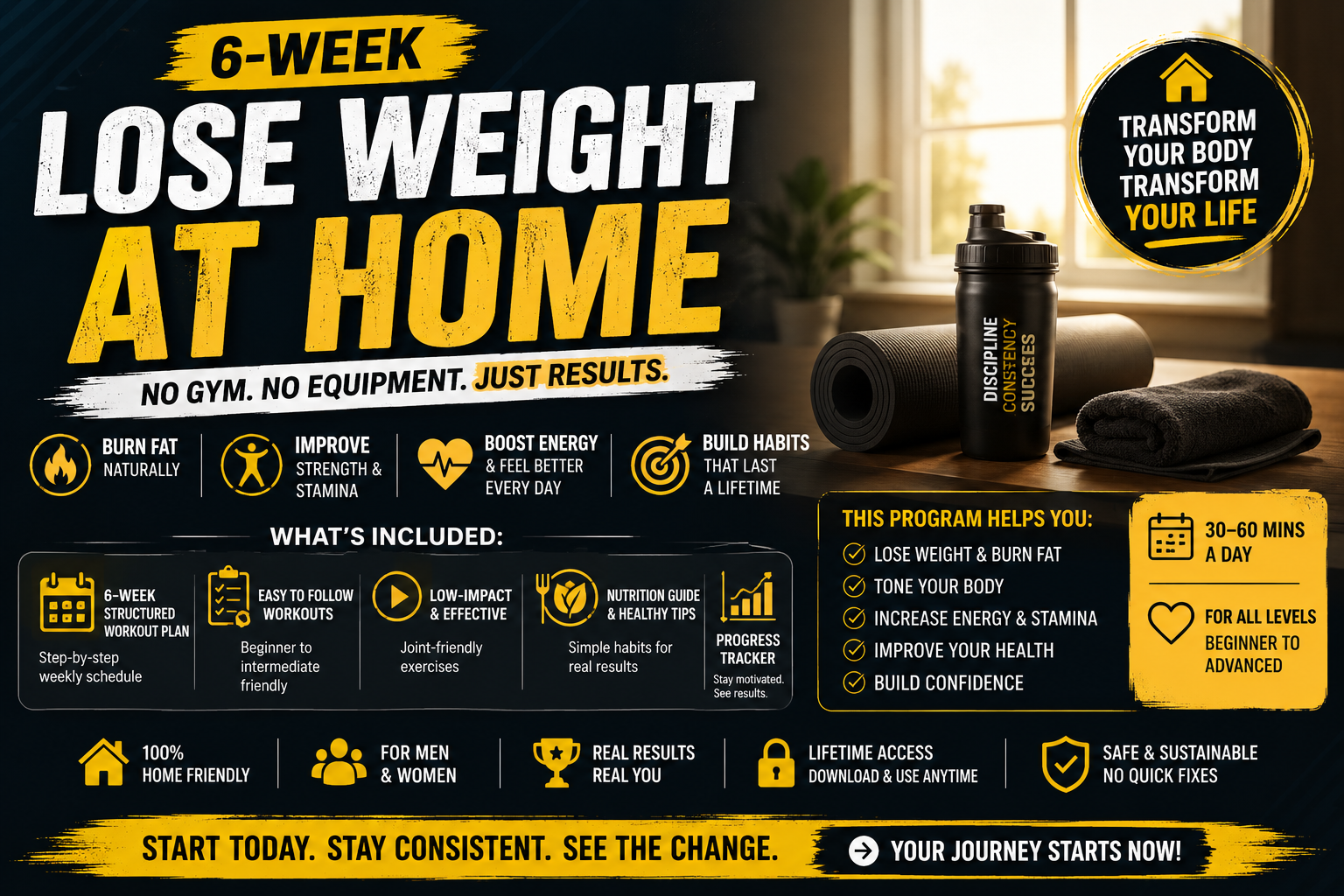 6-WEEK weight lose workout plan.