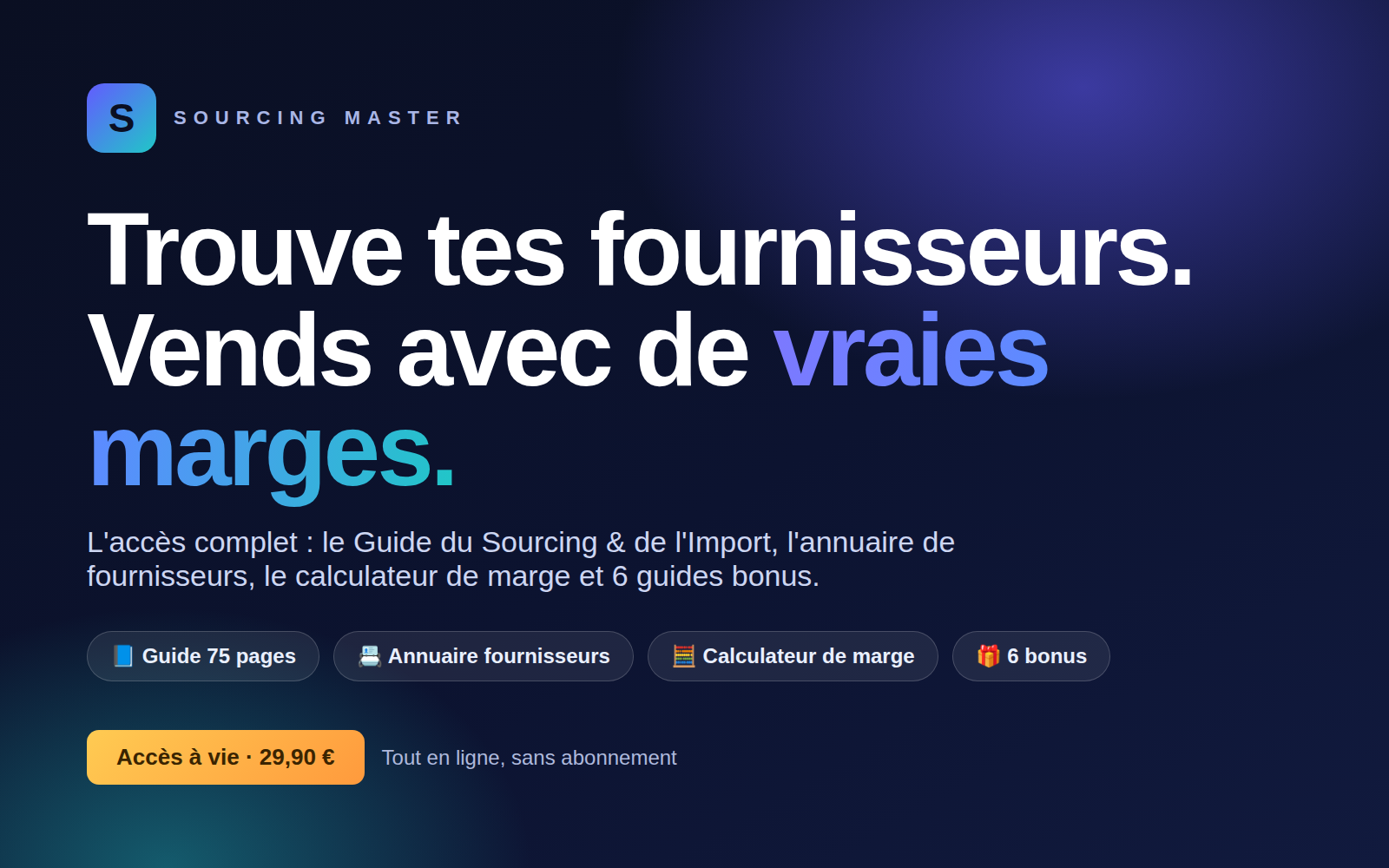 Sourcing Master — Accès complet